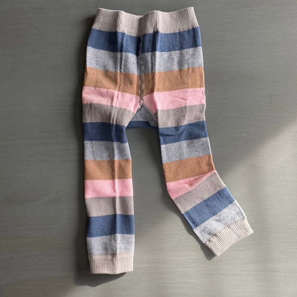 Footless Tights - Stripes - Gray/Blue/Navy