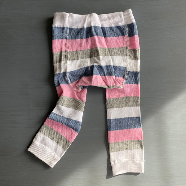Footless Tights - Stripes - Pink/White/Blue