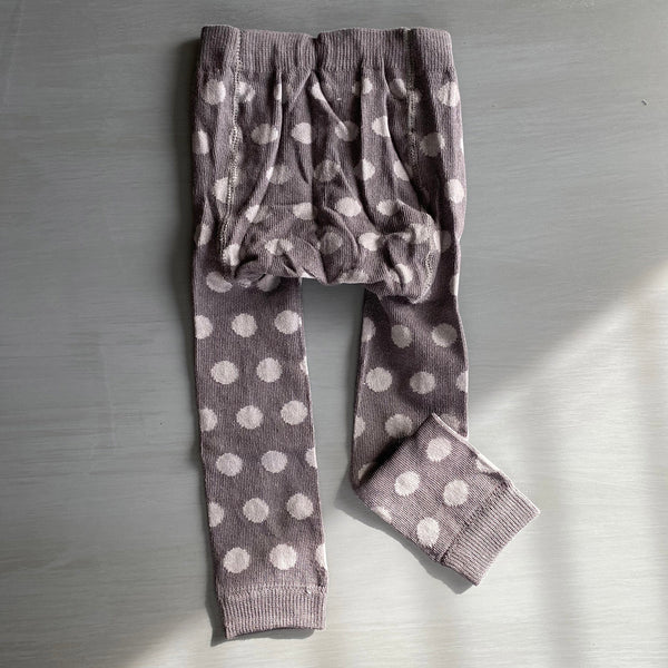 Footless Tights - Polka Dots - Charcoal/Gray