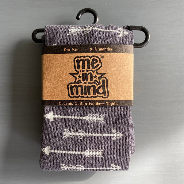 Footless Tights - Arrows - Charcoal/Gray