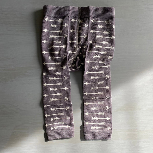Footless Tights - Arrows - Charcoal/Gray
