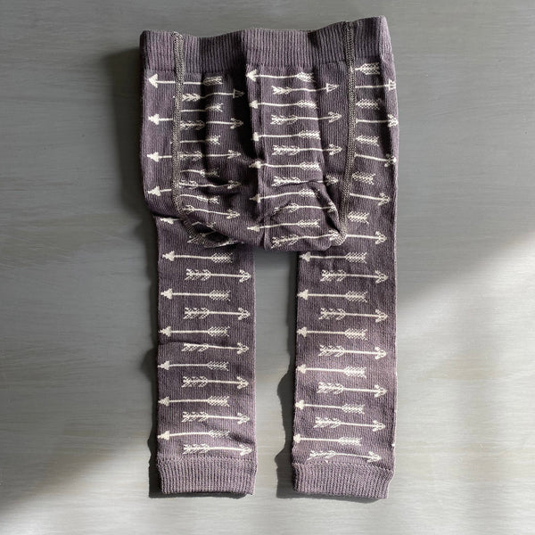 Footless Tights - Arrows - Charcoal/Gray