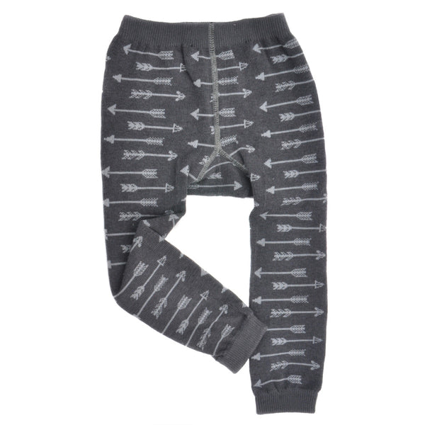 Footless Tights - Arrows - Charcoal/Gray