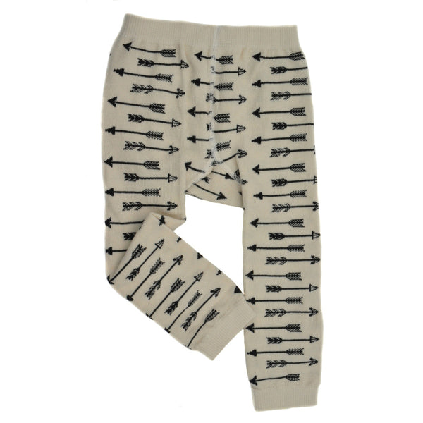 Footless Tights - Arrows - Beige/Black