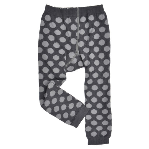 Footless Tights - Polka Dots - Charcoal/Gray