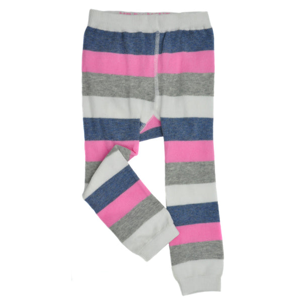 Footless Tights - Stripes - Pink/White/Blue