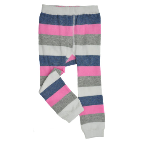 Footless Tights - Stripes - Pink/White/Blue